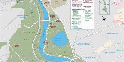 Kaart van fairmount park Philadelphia