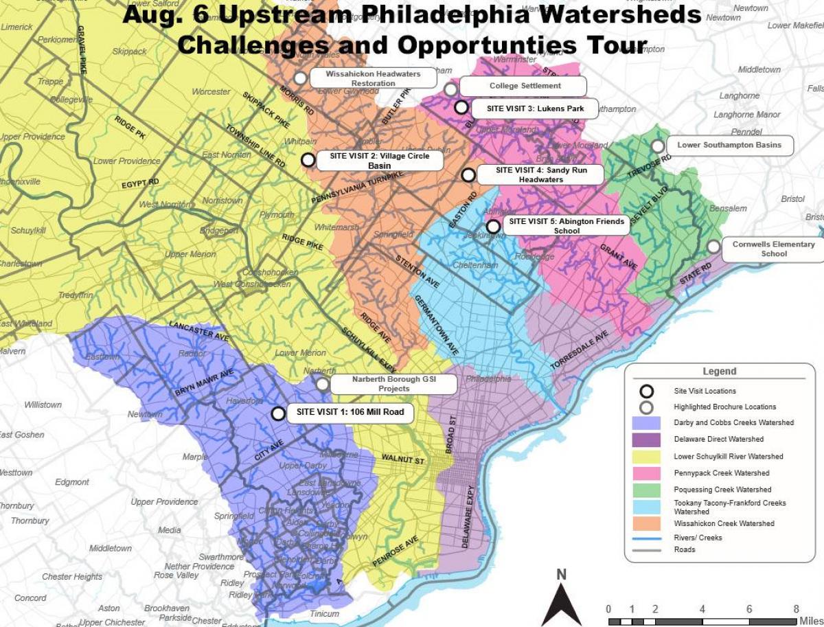 voorstede van Philadelphia kaart