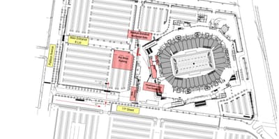 Lincoln finansiële veld parkeerterrein kaart