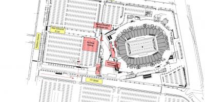 Lincoln finansiële veld parkeerterrein kaart